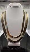 Huge 40.8 Gram 14 Kt Gold Plated Herringbone Necklace