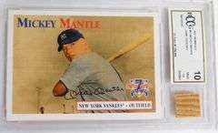 Mickey Mantle Baseball Card w/Used Bat, 10 Mint+