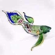 Hand Blown Glass Fighting Fish Figurine