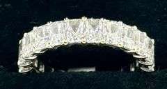 18K Radiant Cut White Gold Lab Diamond Wedding Band