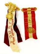 2 Rare U.D.C. 1920's Convention Ribbons