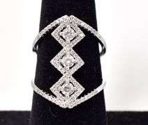 CZ Gemstone Wide Ring in Sterling Silver