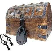 Pirate's Wooden Treasure Chest with Lock