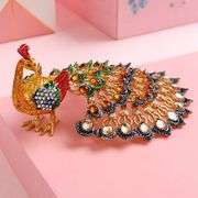 Hand-Painted Rhinestone Peacock Trinket Box