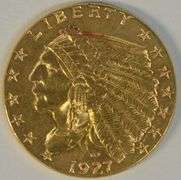 Flashy BU 1927 US $2.50 Indian Gold Piece