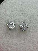 BRAND NEW 14K WHITE GOLD DIAMOND STUDS .1.08 CARAT