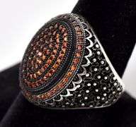 Citrine Gemstone Cluster Ring in Sterling Silver