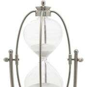 Silver Polished Sand Timer with Swiveling Iron Cage
