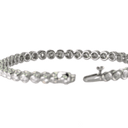 Stunning 14K (585) White Gold- Brilliant Cut VS Natural Diamond: Tennis Bracelet