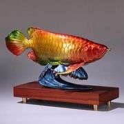 Brass Dragon Fish Sculpture Symbol of Wealth and Good Luck