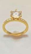 Dazzling 2 Ct Lab Simulated Diamond 14 Kt Yellow Gold 3 Band Stackable Ring Set