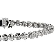 Stunning 14K (585) White Gold- Brilliant Cut VS Natural Diamond: Tennis Bracelet