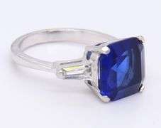 925 Sterling Silver Blue Cubic Zirconia Ring