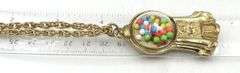 1928 Jewelry multi color gumball machine pendant on chain