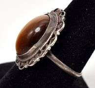 Tiger's Eye Gemstone Ring in Sterling Silver