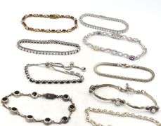 Group lot of Vintage 925 sterling silver bracelets