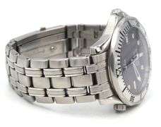 Omega Seamaster 300 Chronometer blue dial on steel bezel automatic watch