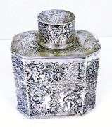 Exquisite Antique 800 Silver Tea Caddy