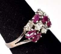 Ruby and CZ Gemstone Ring in Sterling Silver