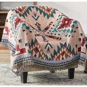 Native American Boho Throw Blanket with Tassels