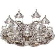 Handmade Turkish Silver Tea Serving Set