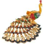 Hand-Painted Rhinestone Peacock Trinket Box