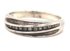Vintage 925 sterling silver diamond band
