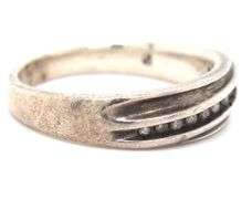 Vintage 925 sterling silver diamond band