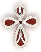 925 Sterling silver Carnelian cross pendant and carnelian flower ring