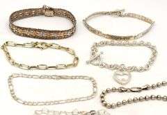 Vintage 925 sterling silver group lot of 7 bracelets
