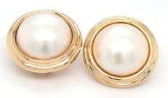 14kt Yellow gold Mabe clip on earrings