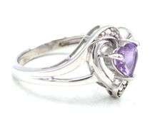 Set of 925 sterling silver amethyst necklace, Earrings and ring