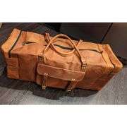 Handmade 24-Inch Genuine Leather Duffel Bag