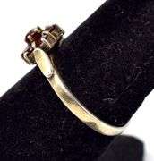 Red Garnet Flower Ring in Sterling Silver