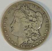 Rare key date 1880-CC Morgan Silver Dollar. Nice circ