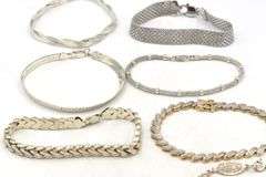Group lot of 8 Vintage 925 sterling silver bracelets