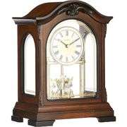 Bulova Clock Walnut Finish with Revolving Pendulum