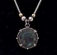 Coin Pendant Necklace in Sterling Silver