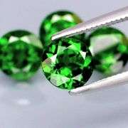 Rich forest green 3.88ct Chrome Diopside set