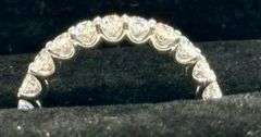 14K Oval Cut White Gold Lab Diamond Wedding Band