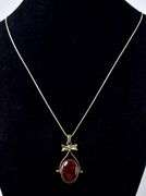 Chalcedony Gemstone Pendant Necklace in Sterling Silver