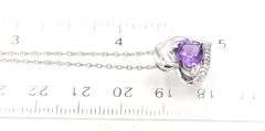 Set of 925 sterling silver amethyst necklace, Earrings and ring