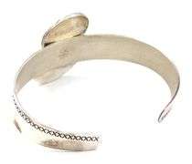 Vintage 925 sterling silver signed rose quartz and tiger eye cuff bangle