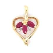 Group Lot of Four Gold Heart Pendants