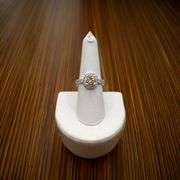 Dazzling 14 K White Gold Plate 3.05 Ct Yellow Fire Moissanite Ring