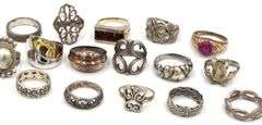 Vintage 925 sterling silver lot of rings
