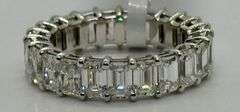 14K Radiant Cut White Gold Lab Diamond Wedding Band