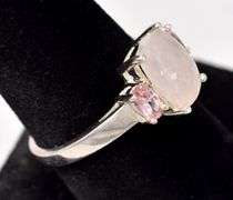 Rose Quartz and Pink Topaz Gemstone Ring in Sterling Silver