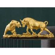 Wall Street Bull and Bear Statue Gold Resin Sculptures