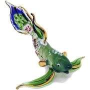 Hand Blown Glass Fighting Fish Figurine